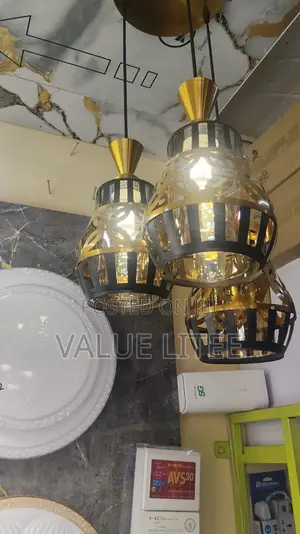 Single Black and Gold Pendant Light Fixture Indoor Ceiling