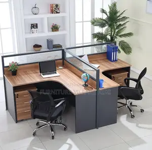 Workststion; 2-Way Open Curved Modular Workstation