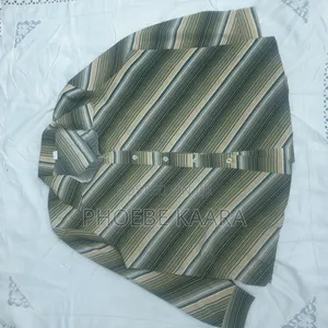 XXL Reclaimed Vintage Diagonal Striped Long-Sleeve Blouse