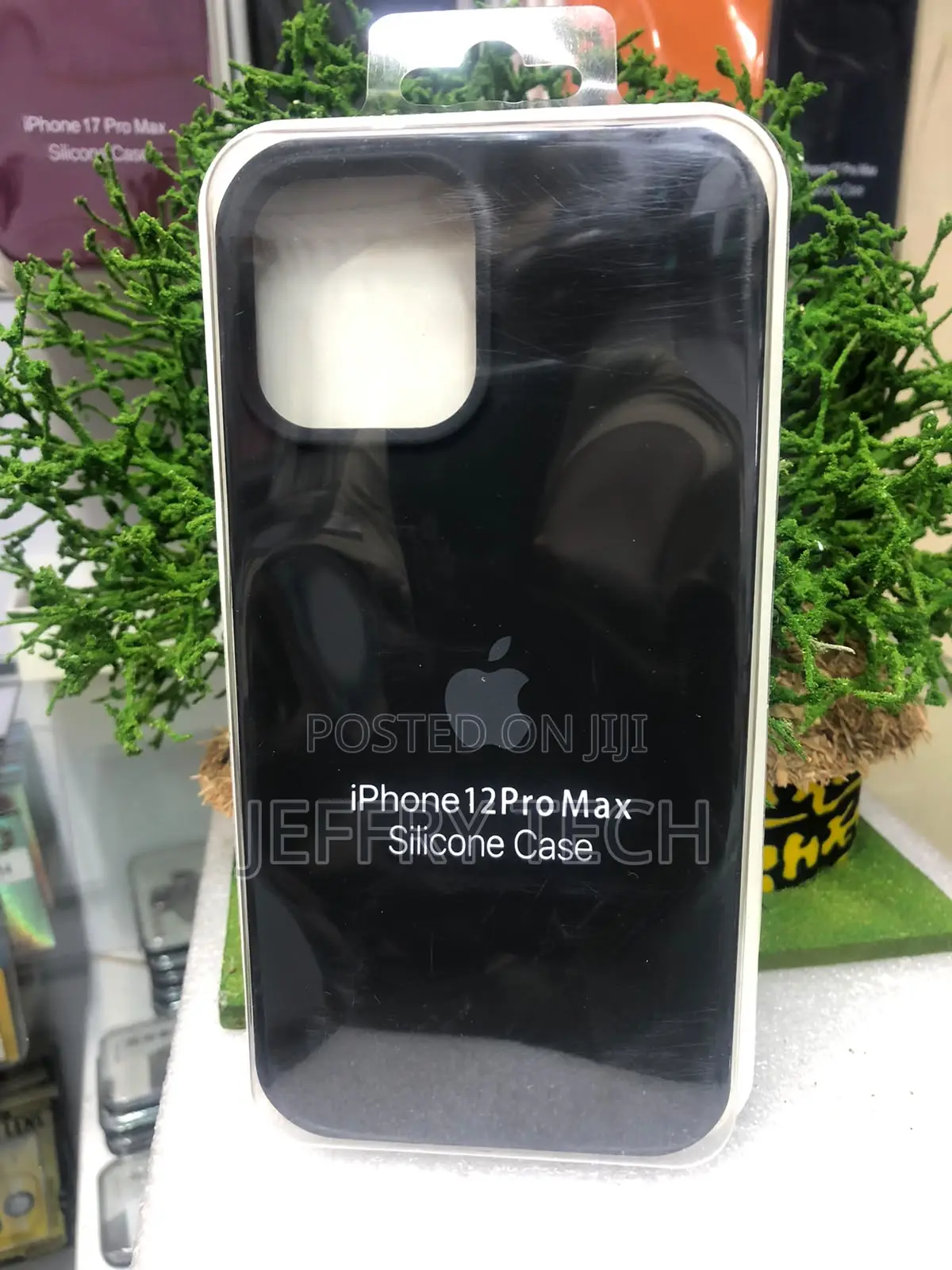 White Silicone Phone Case in a Clear Plastic for iPhone 12 Pro Max.