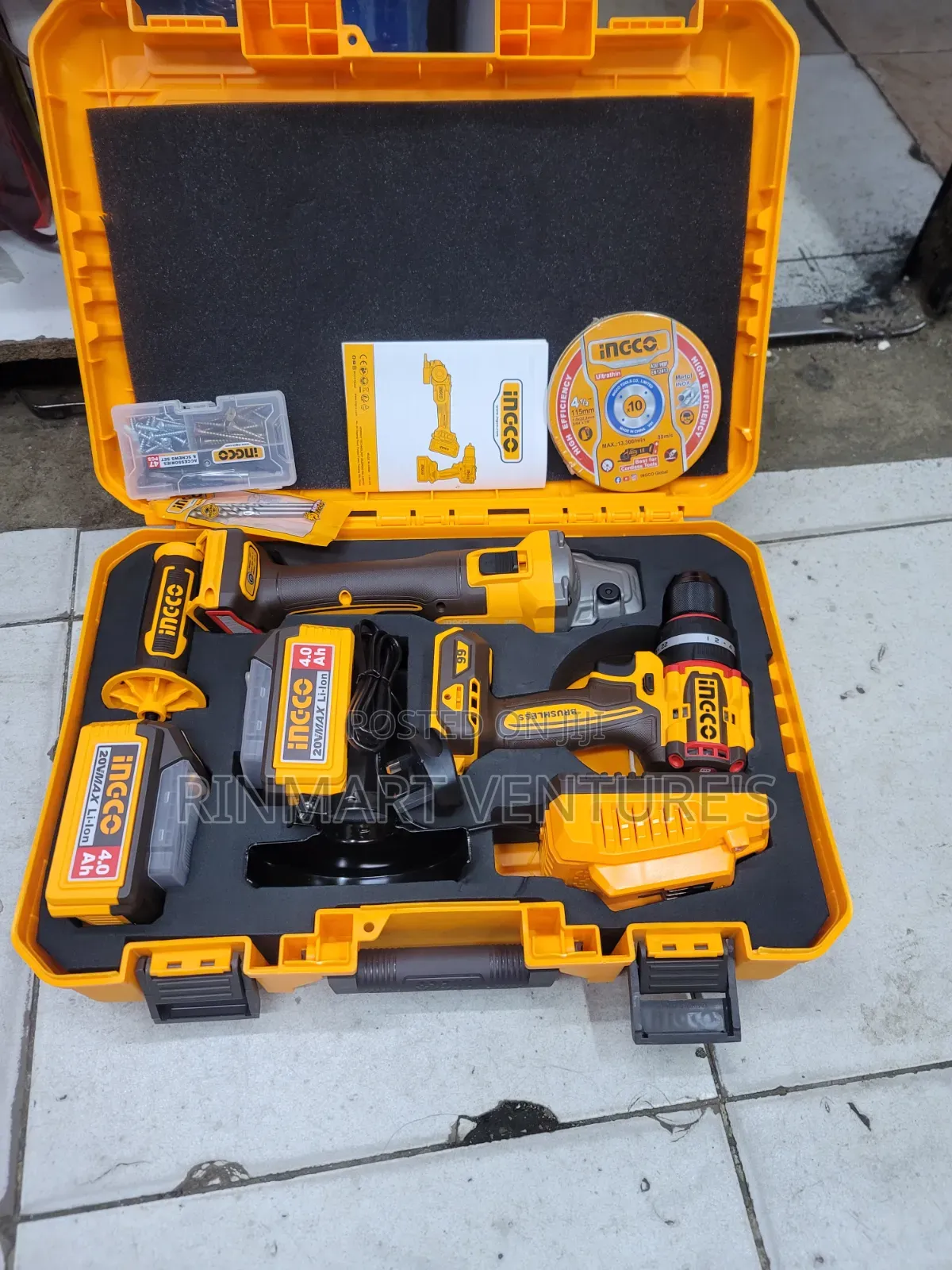 Ingco Drill and Grinder Cordless Combo 20v