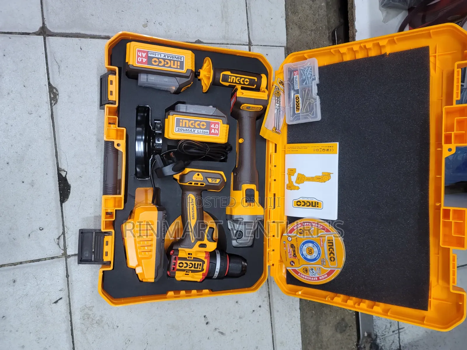 Ingco Drill and Grinder Cordless Combo 20v