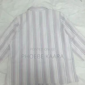 XL Pastel Vertical Striped 3/4 Sleeve Vintage Blouse