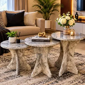 Modern Luxury Marble Centre Tables – 3pcs
