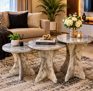Modern Luxury Marble Centre Tables – 3pcs
