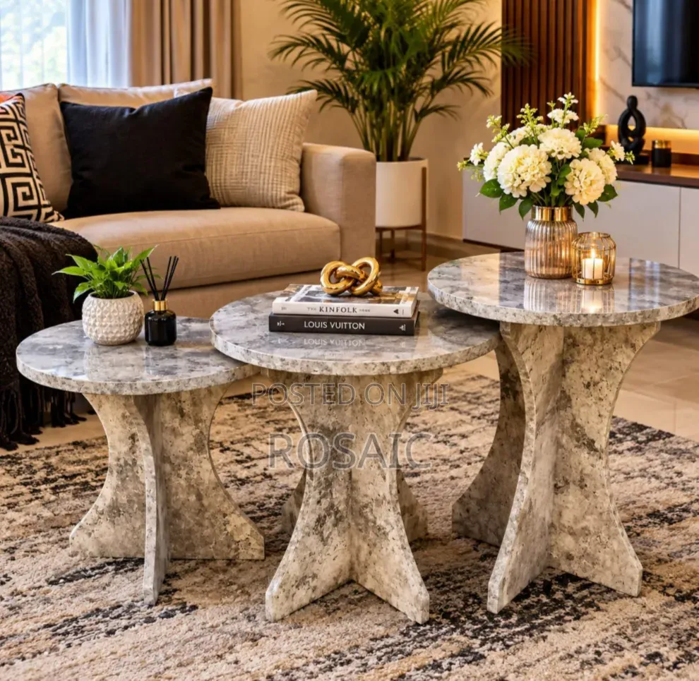 Modern Luxury Marble Centre Tables – 3pcs