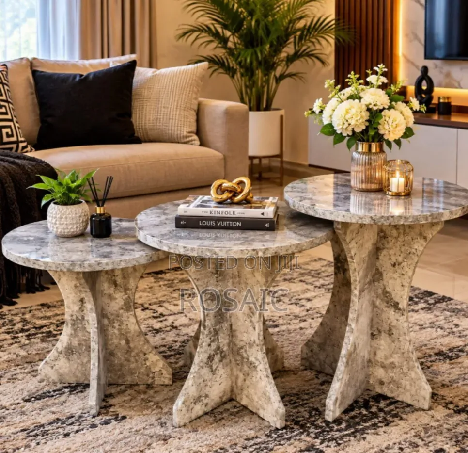 Stylish Marble Nesting Coffee Tables Set