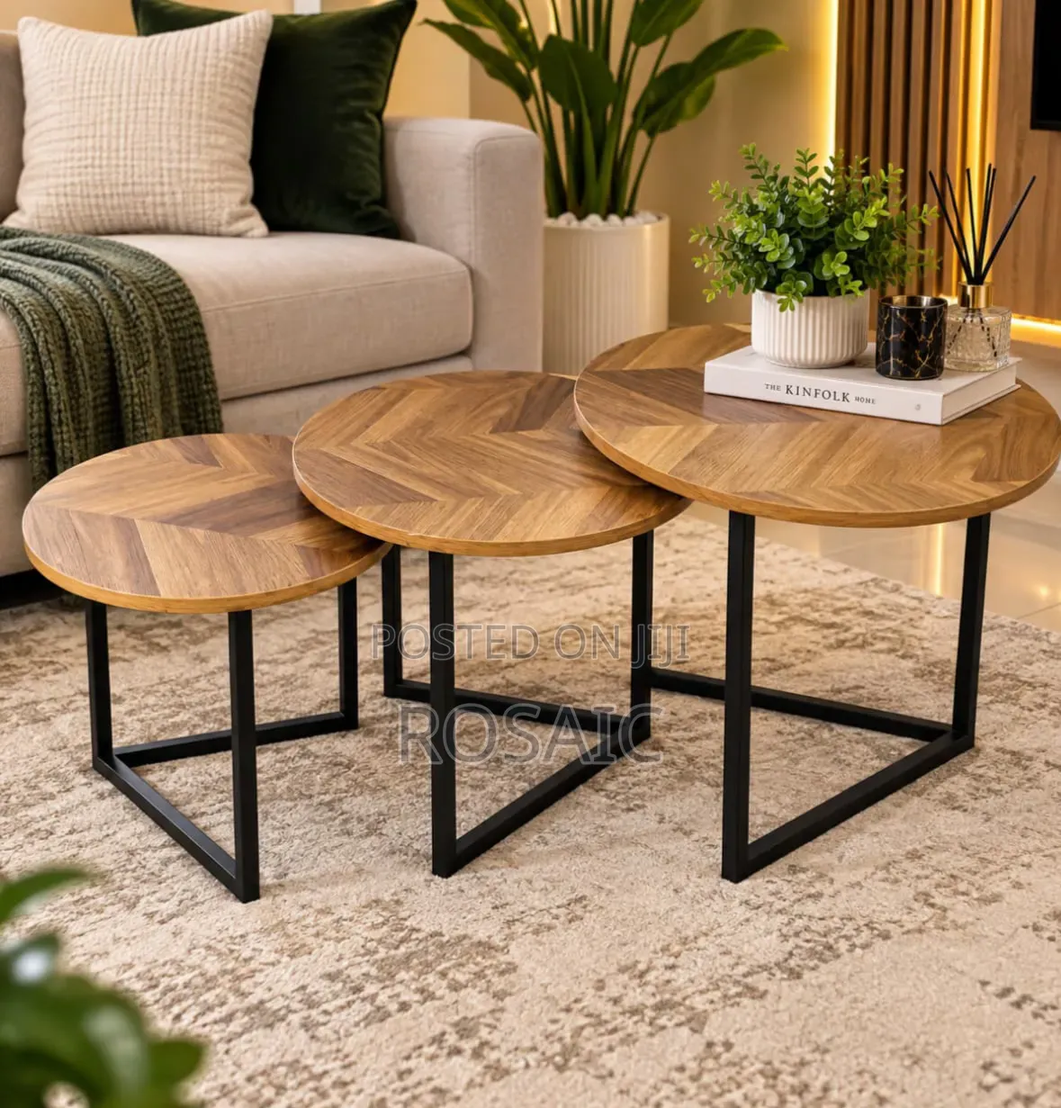 Modern 3-Piece Wooden Coffee Table Set