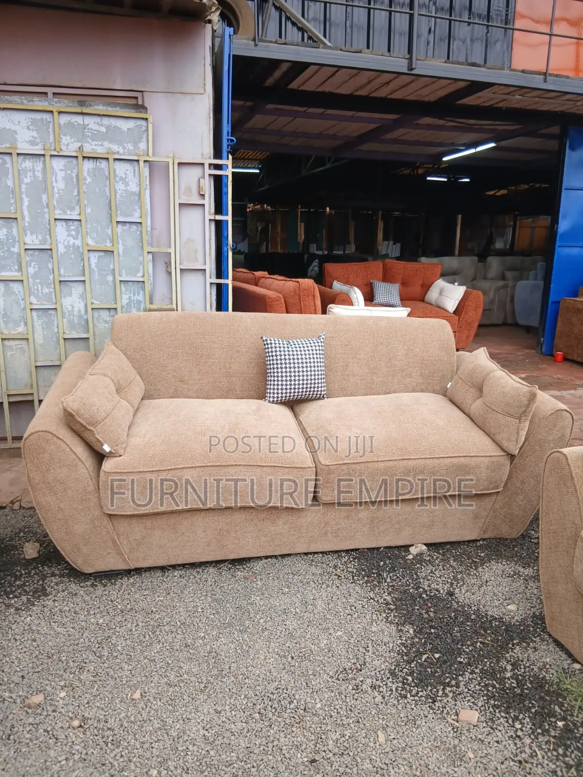 3-Seater Brown Butterfly Sofa