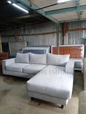 6-Seater Grey L-Shaped Sofa