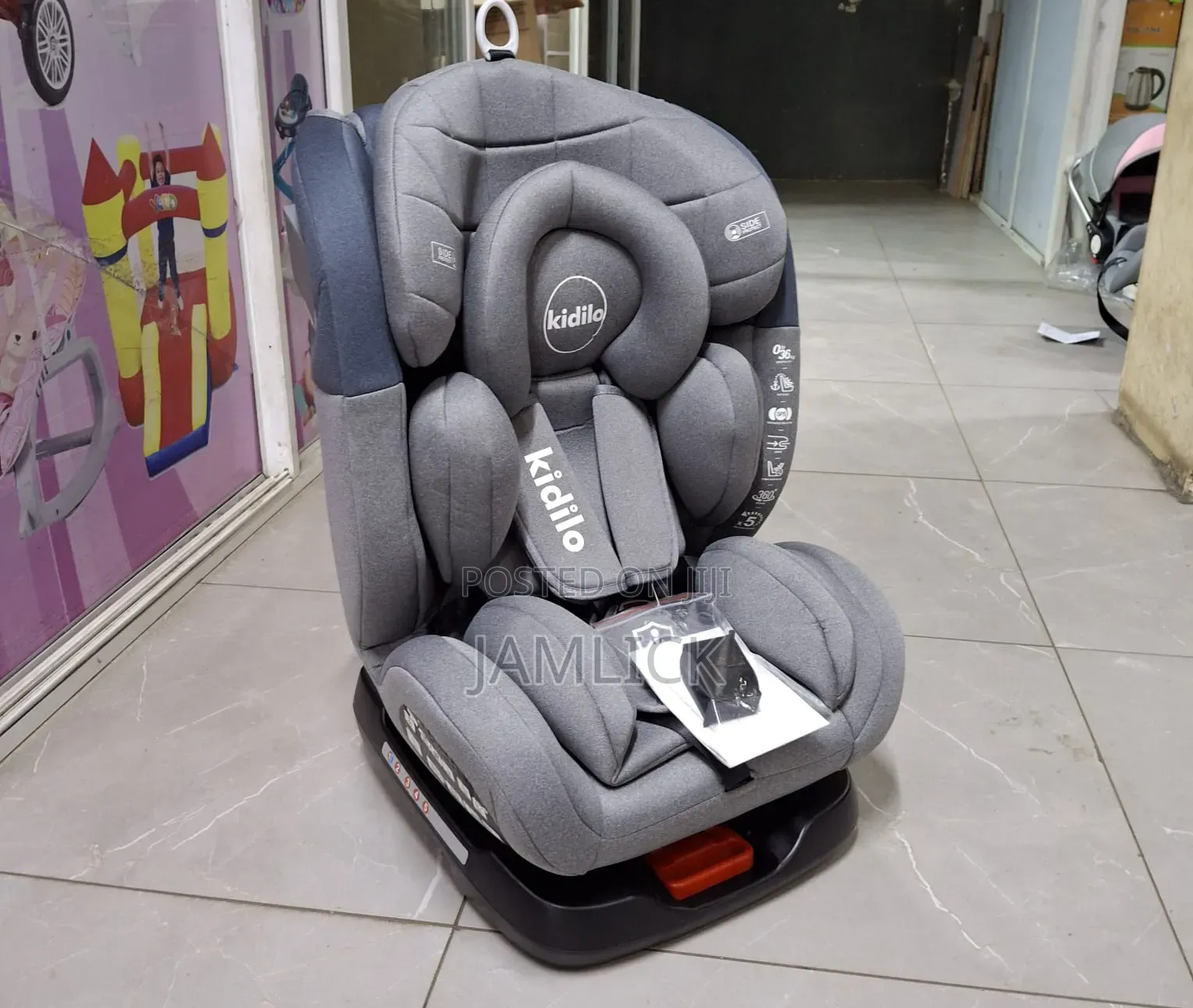 Grey Kidillo Isofix Recliner Car Seat - Wn