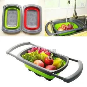 Large Rectangular Expandable Collapsible Colander Drainer Pa