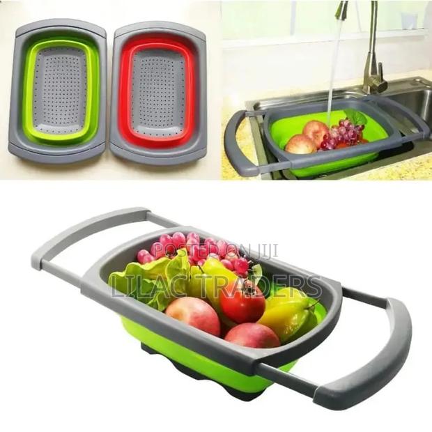 Large Rectangular Expandable Collapsible Colander Drainer Pa - main view