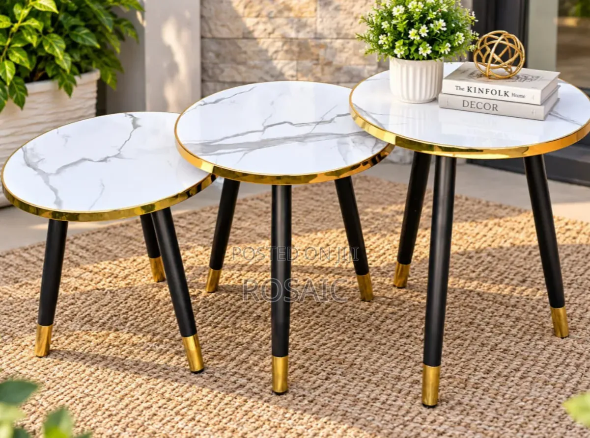 Luxury 3-Piece Marble Coffee Table Set