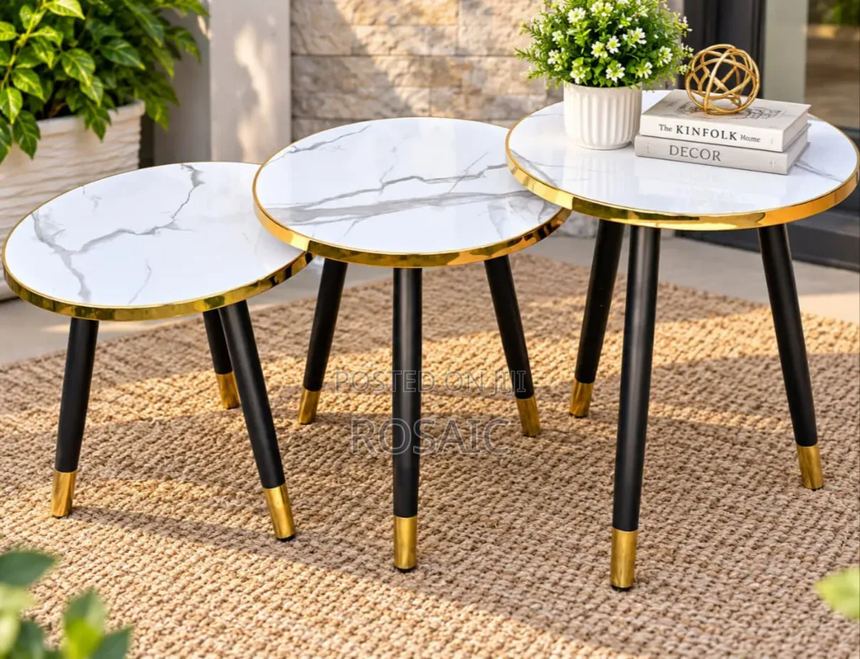 Luxury 3-Piece Marble Coffee Table Set