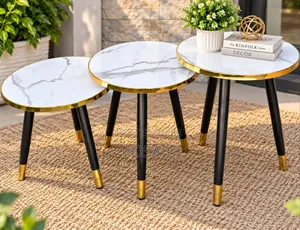Luxury 3-Piece Marble Coffee Table Set