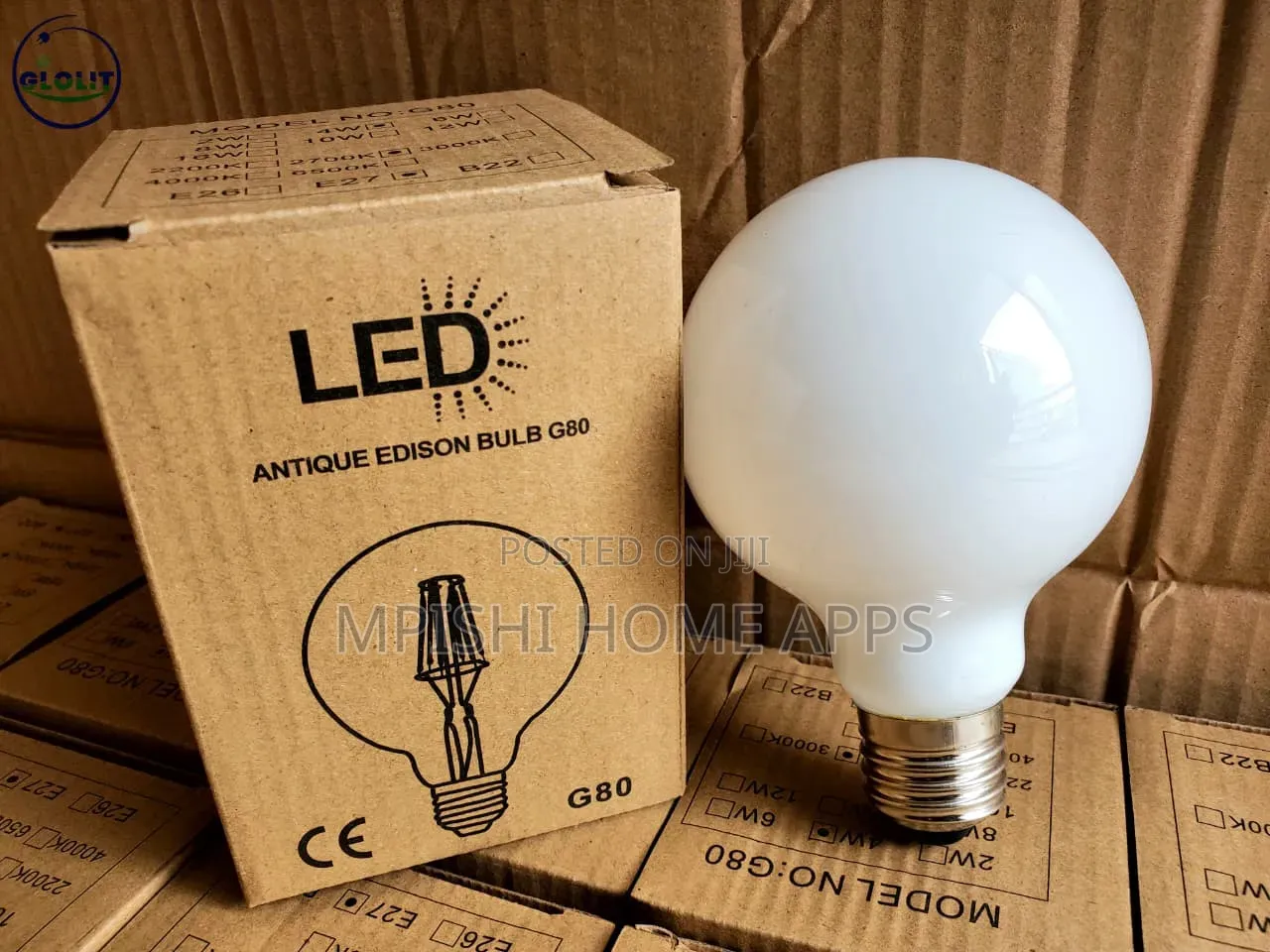 G80 Frosted LED Antique Edison Bulb