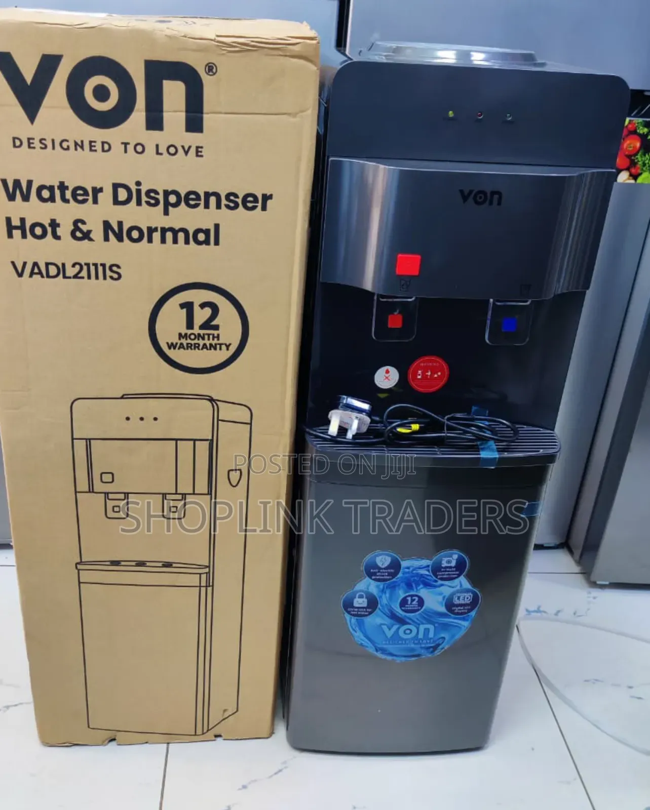Von Water Dispenser 2 Taps Hot and Normal Dispenser