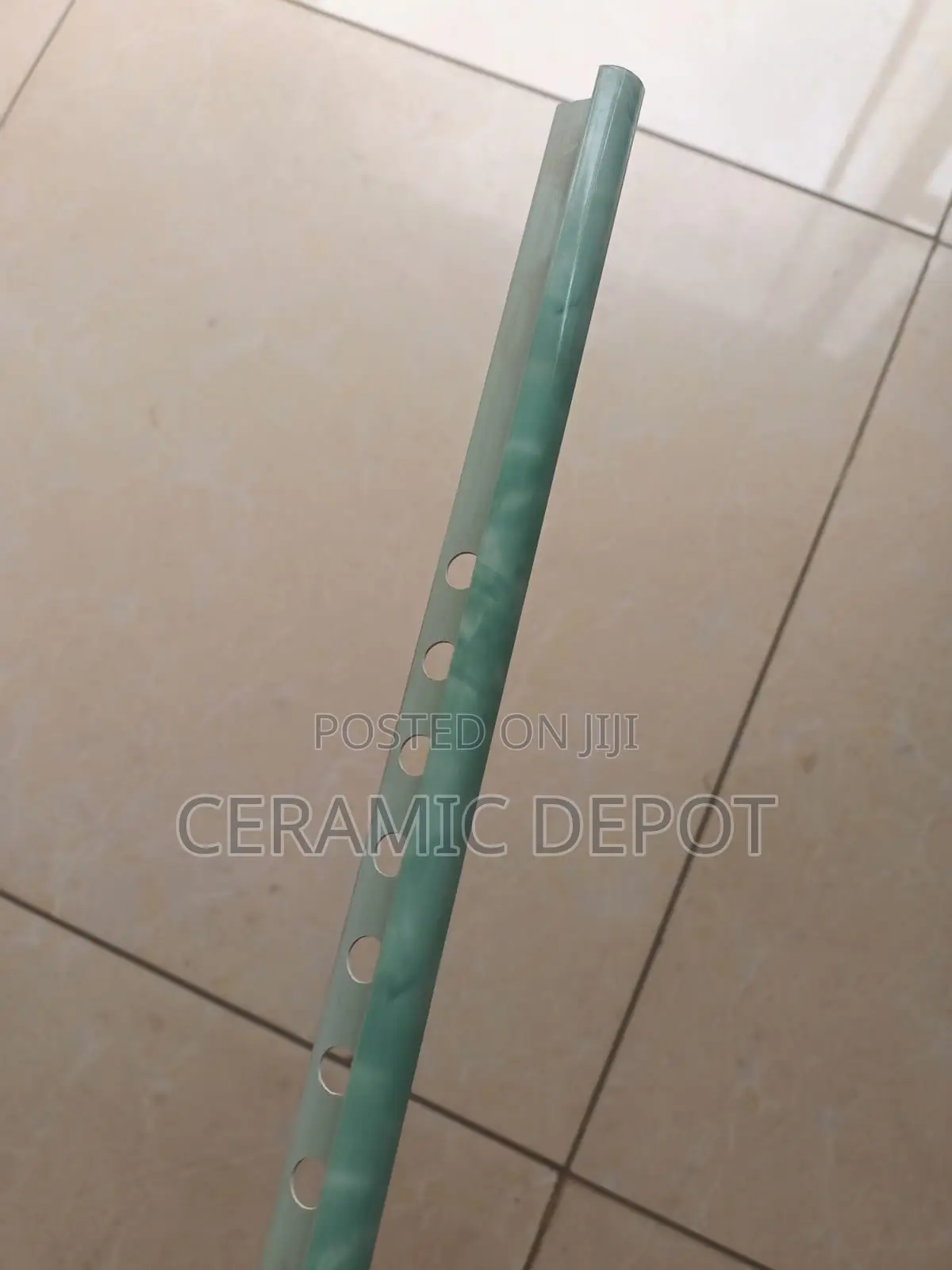 PVC Tile Corner Stripe Marble C013 Green -Bundle of 100pcs 2.4M