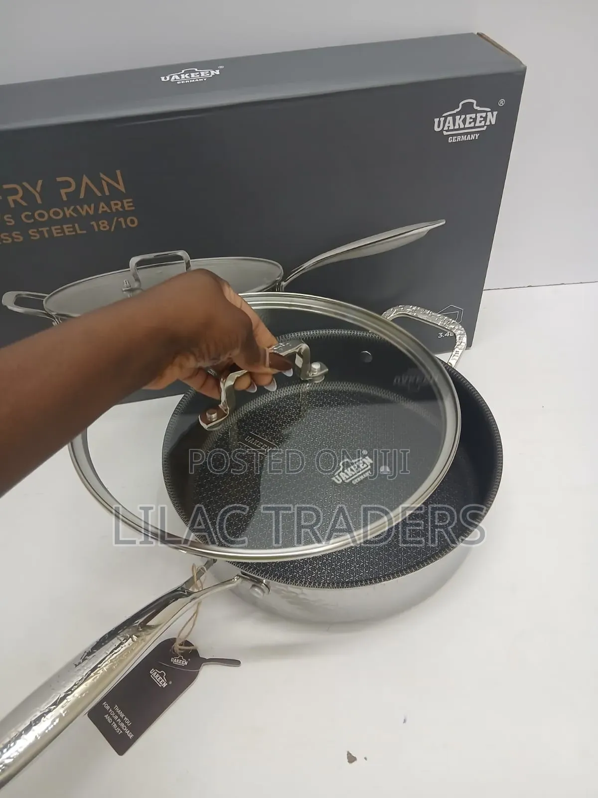 *Stainless Steel Non_stick Frying Pan Capacity: 3.4l Alp