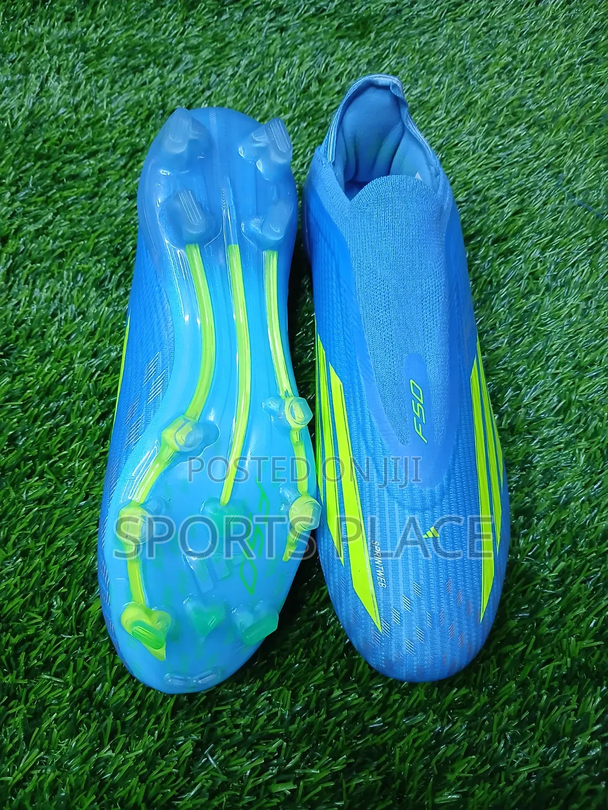 F50 Laceless Baby Blue Football Boots - Children Soccer Boots