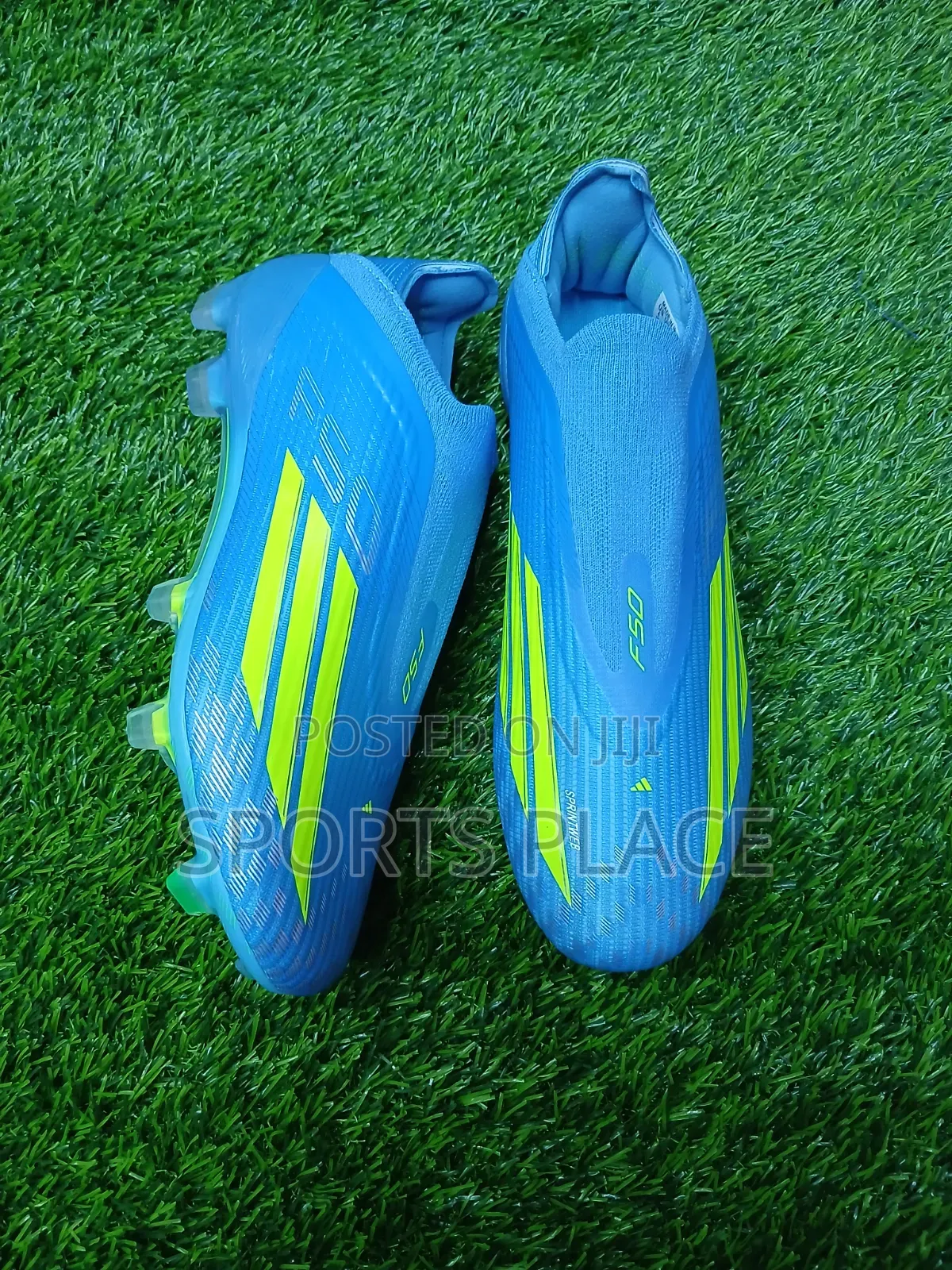 F50 Laceless Baby Blue Football Boots - Children Soccer Boots