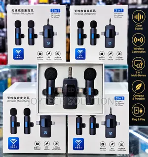 3-in-1 Wireless Lavalier Mic for iPhone and All Types C Phones.