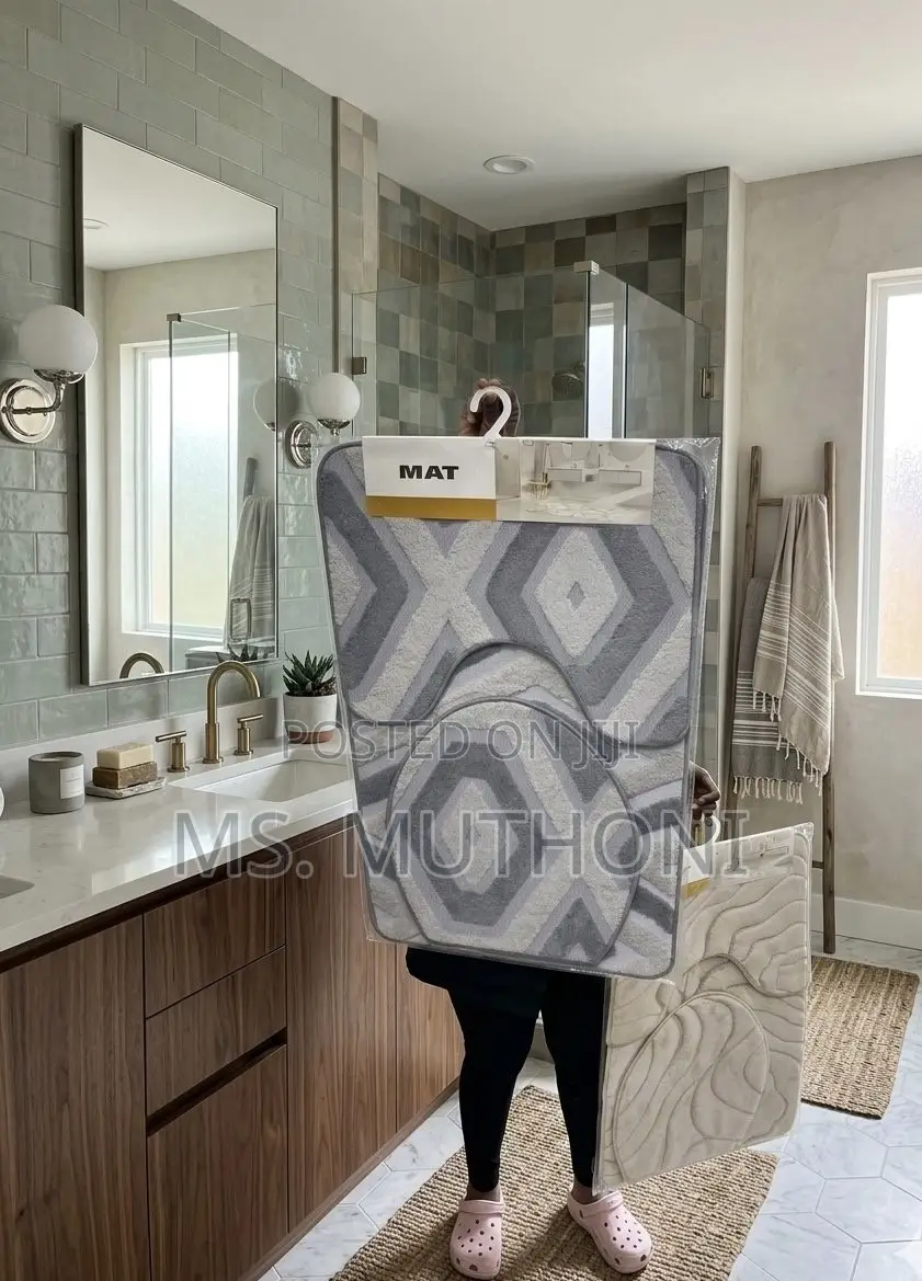 3 PCs Modern Bath Mat Set
