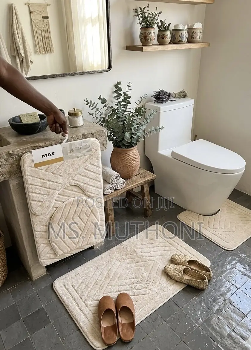 3 PCs Modern Bath Mat Set
