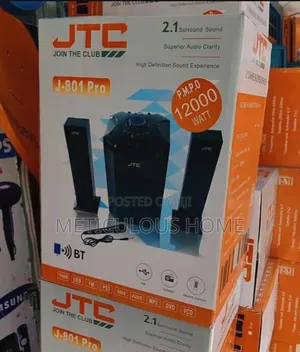 JTC 2.1ch Sound Speaker System (J-801) Pro - 12000watts P.M.P.O
