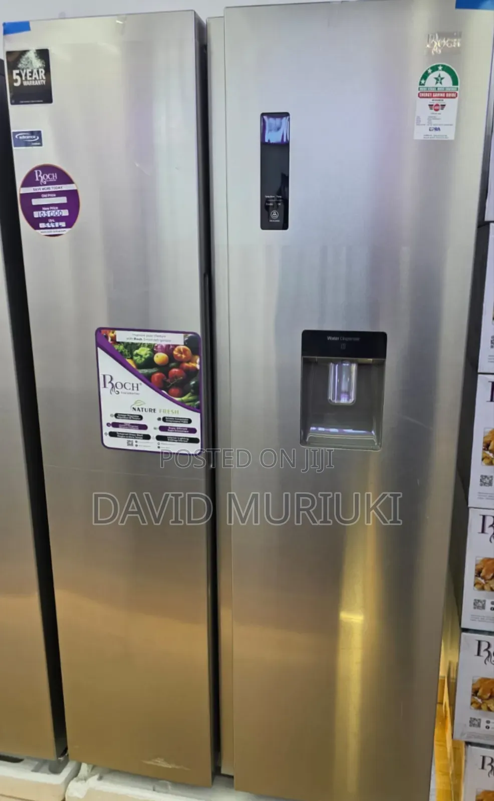 Roch 559L Side by Side Refrigerator With Dispenser.