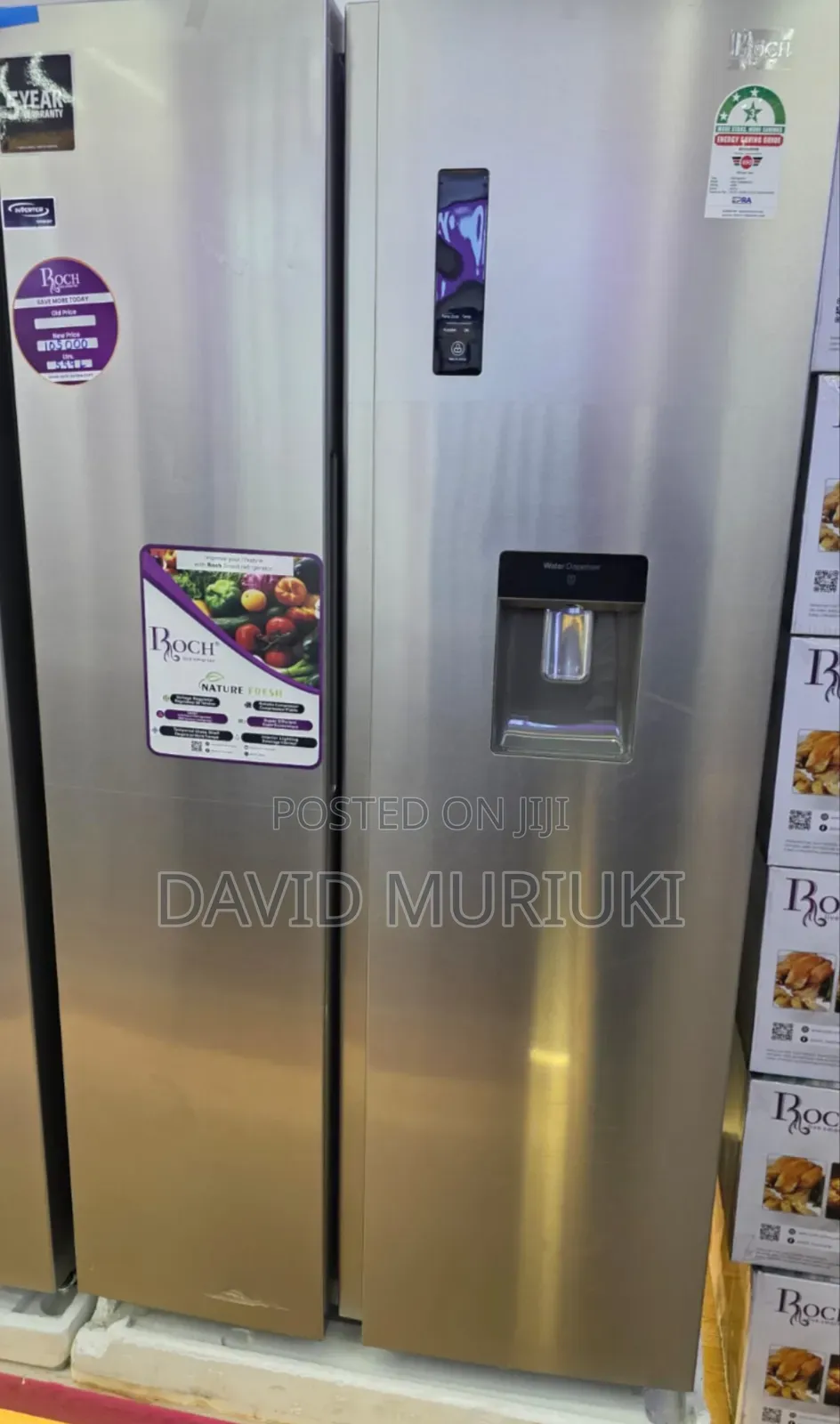 Roch 559L Side by Side Refrigerator With Dispenser.