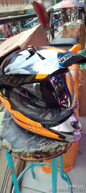 Black Orange Dual Sport Helmet | Motorcycle Off Road Helmet