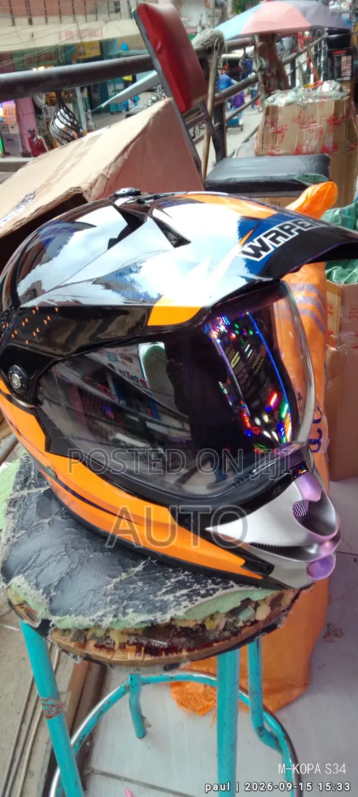 Black Orange Dual Sport Helmet | Motorcycle Off Road Helmet