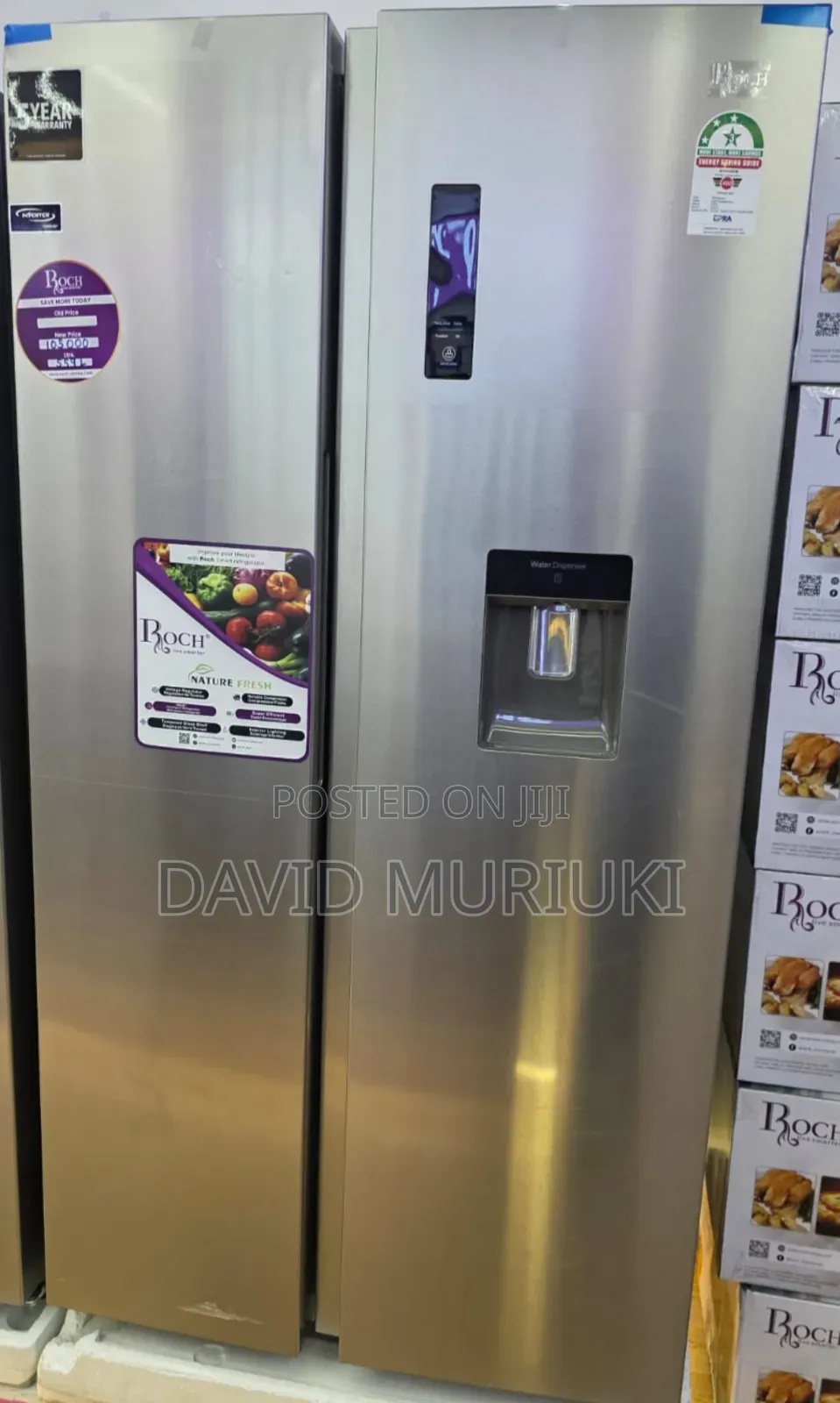 Roch 559L Double Door Refrigerator With Dispenser.