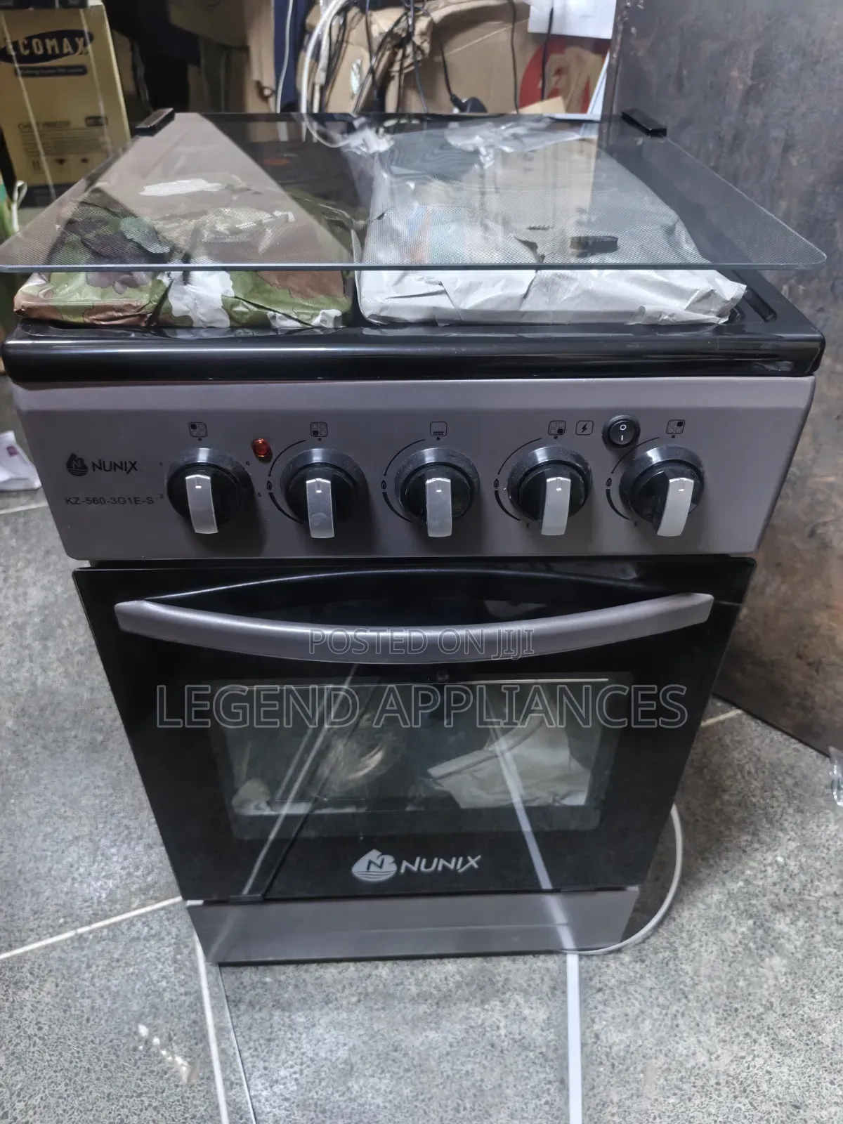 Nunix Standing Cooker – 3 Gas + 1 Electric Plate,Electric Oven