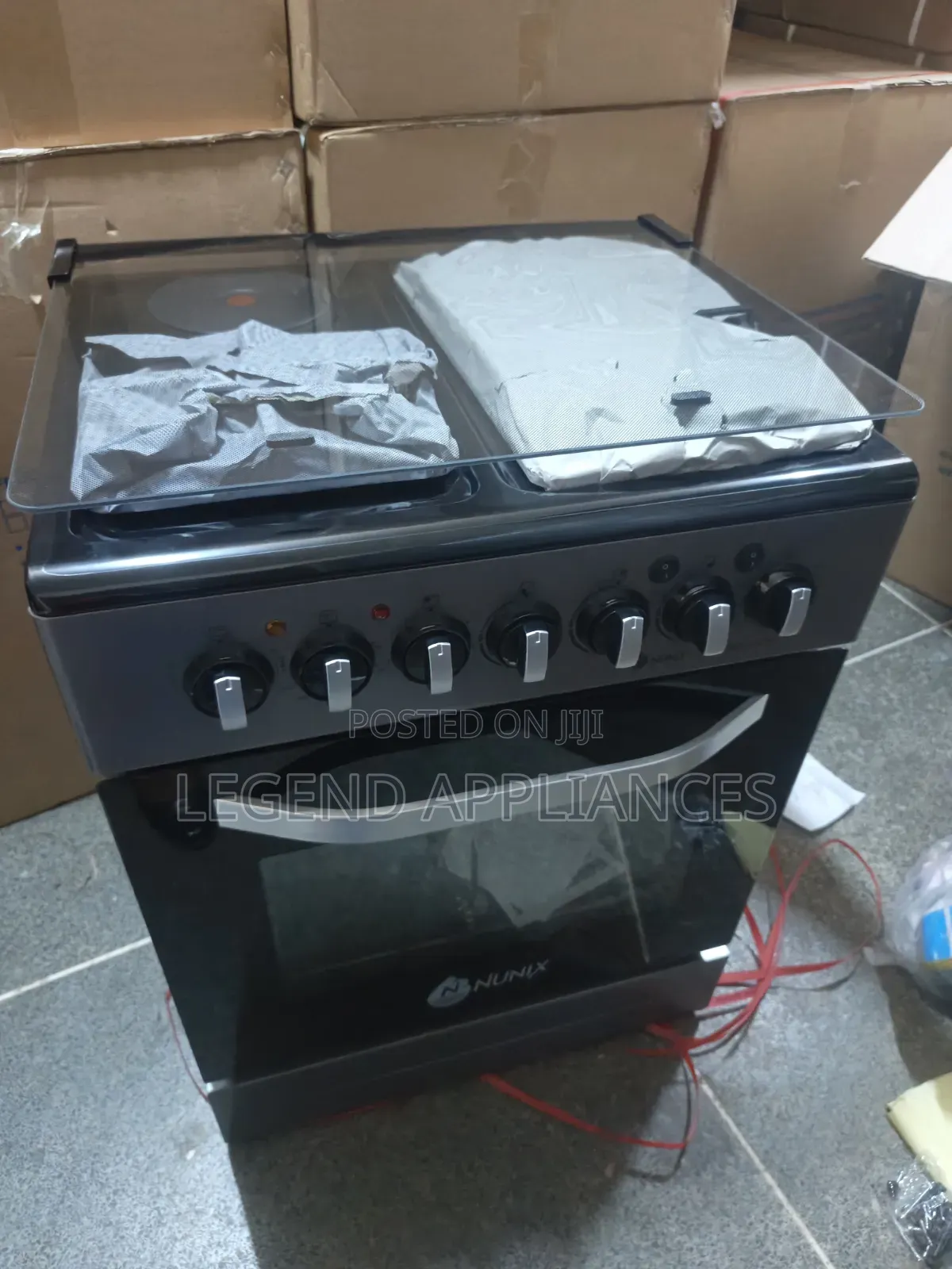 Nunix Standing Cooker – 3 Gas + 1 Electric Plate,Electric Oven