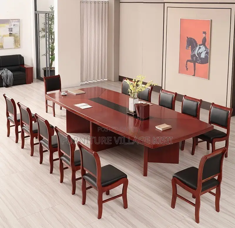 Board Room Table;3.5M Mahogany Staff Meeting Table