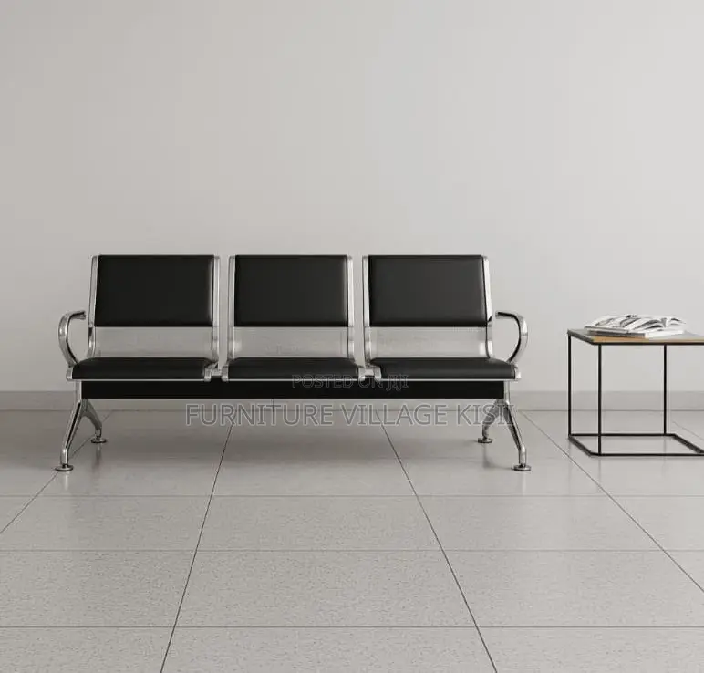 Office Bench; Airport 3 Seater Pu Leather Waiting Bench