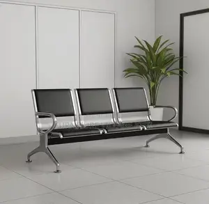 Office Bench; Airport 3 Seater Pu Leather Waiting Bench