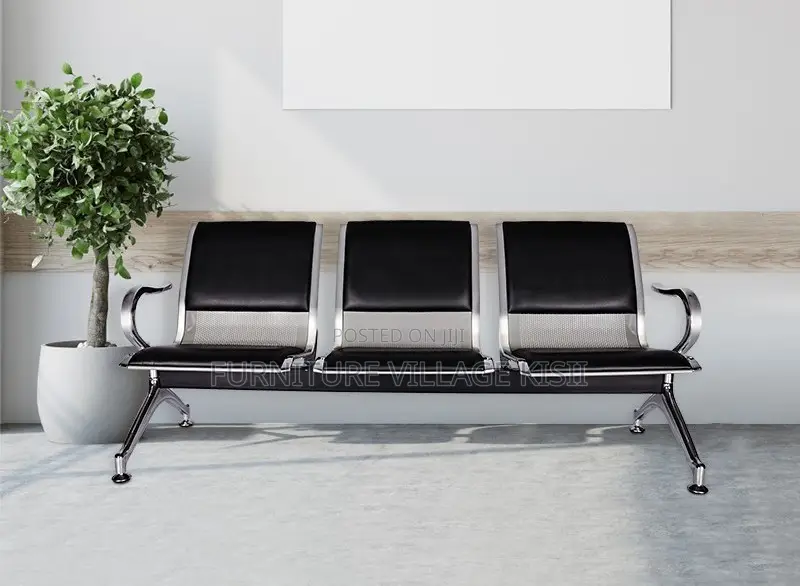 Office Bench; Airport 3 Seater Pu Leather Waiting Bench