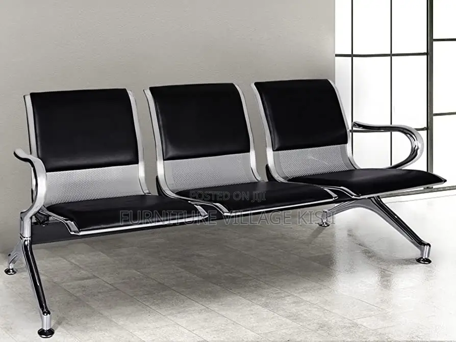 Office Bench; Airport 3 Seater Pu Leather Waiting Bench