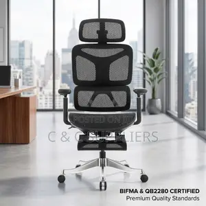 Height-Adjustable Mesh Chair With Footrest