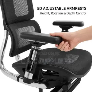 Height-Adjustable Mesh Chair With Footrest