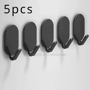 Multi Purpose 5 Piece Strong Self-Adhesive Wall Hooks