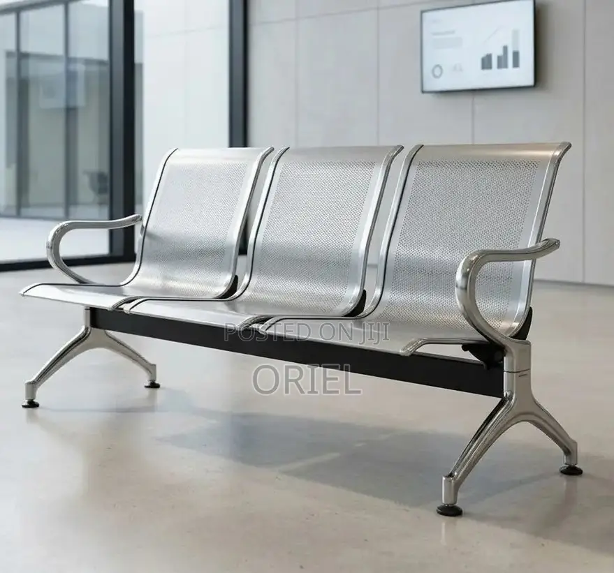 3-Person Waiting Bench – Comfortable Modern Office Reception Seating