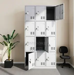 12-Locker Gym Storage Unit – Secure Steel Personal Storage Cabinet