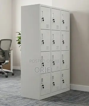 12-Locker Gym Storage Unit – Secure Steel Personal Storage Cabinet