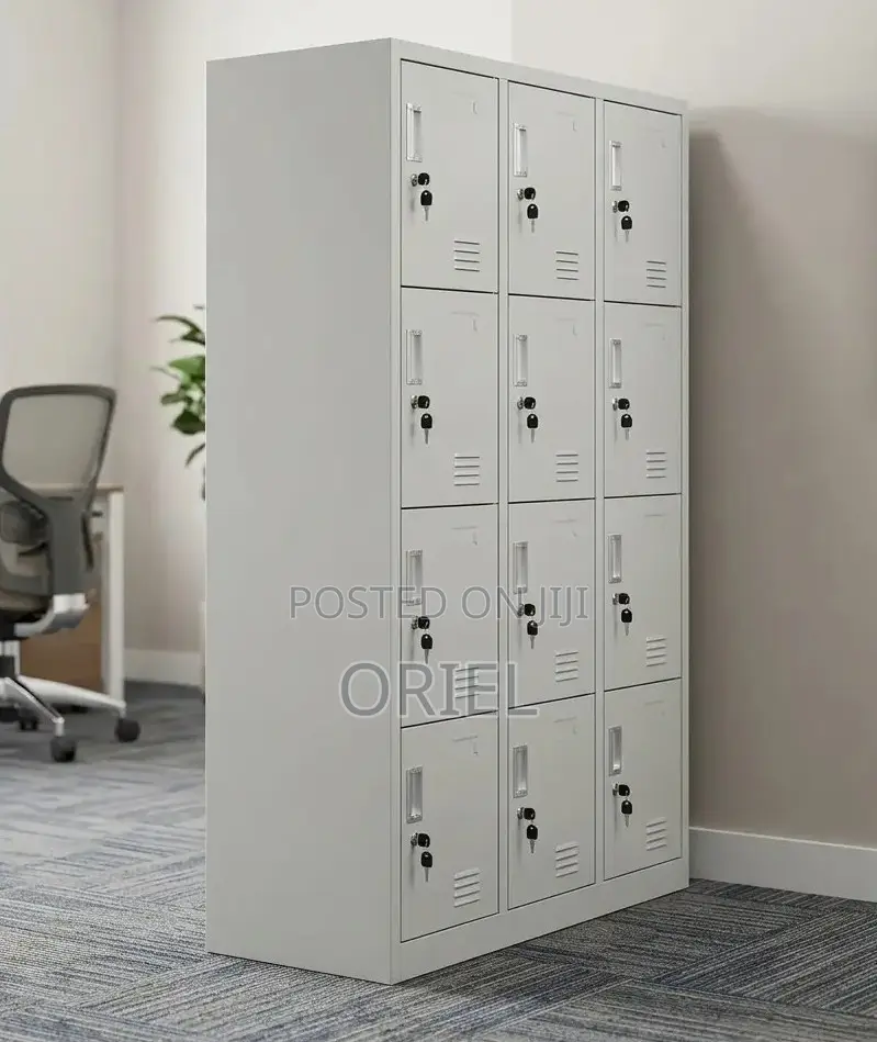 12-Locker Gym Storage Unit – Secure Steel Personal Storage Cabinet