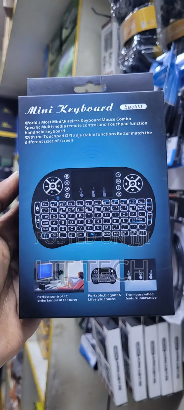 Mini Wireless Keyboard With Multi Touch Handheld Backlit Touchpad